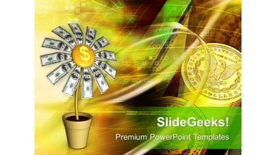 Dollars Flower Growth PowerPoint Templates And PowerPoint Themes 1012 Dollars Flower Growth PowerPoint Templates And PowerPoint Themes 1012