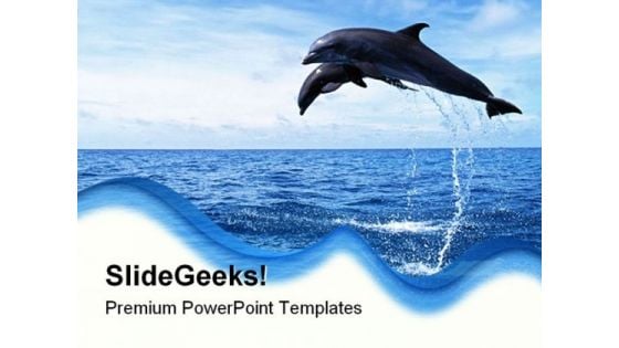 Dolphins Jumping Animals PowerPoint Templates And PowerPoint Backgrounds 0211