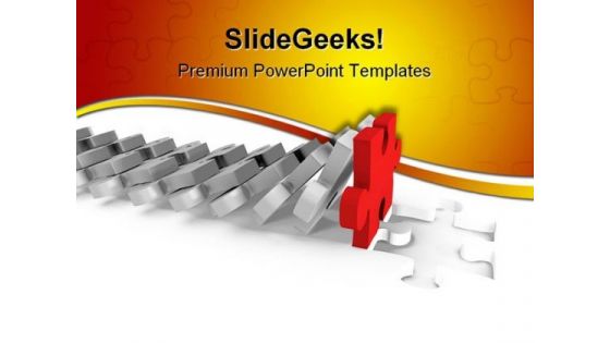 Domino Of Puzzle Business PowerPoint Templates And PowerPoint Backgrounds 0511