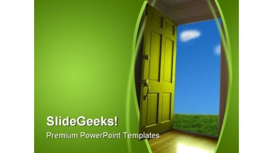 Door Nature PowerPoint Template 1110