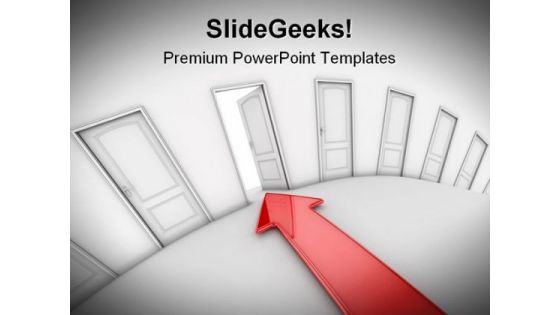 Door To Exit Metaphor PowerPoint Themes And PowerPoint Slides 0711