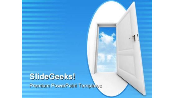Door To Sky Success PowerPoint Themes And PowerPoint Slides 0811
