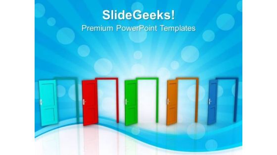 Doors Of Success Choose One PowerPoint Templates Ppt Backgrounds For Slides 0513 Doors Of Success Choose One PowerPoint Templates Ppt Backgrounds For Slides 0513