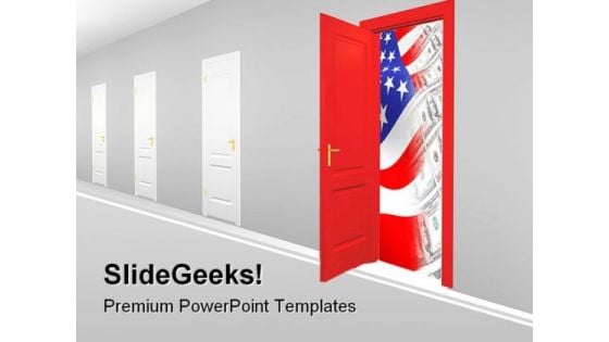 Doorway To New Business PowerPoint Template 0910