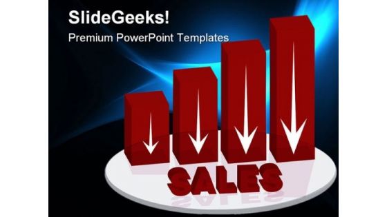 Down Sales Business PowerPoint Templates And PowerPoint Backgrounds 0711