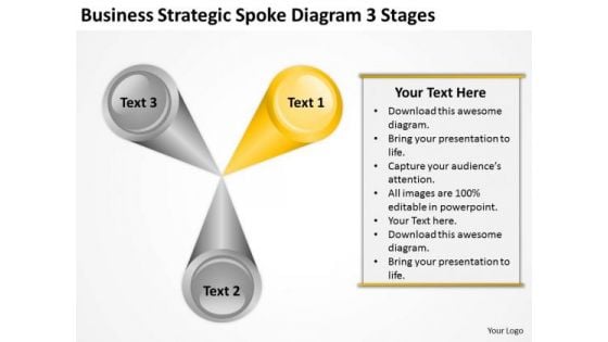 Download Strategic Spoke Diagram 3 Stages Step By Business Plan PowerPoint Templates