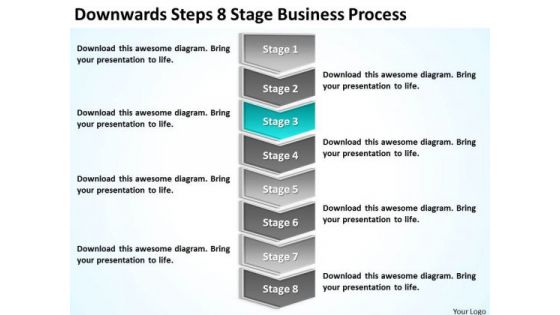 Downwards Steps 8 Stage Business Process Ppt Basic Plan Template PowerPoint Slides