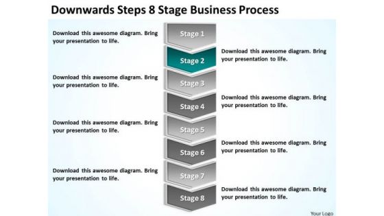 Downwards Steps 8 Stage Business Process Ppt Plan For PowerPoint Slides