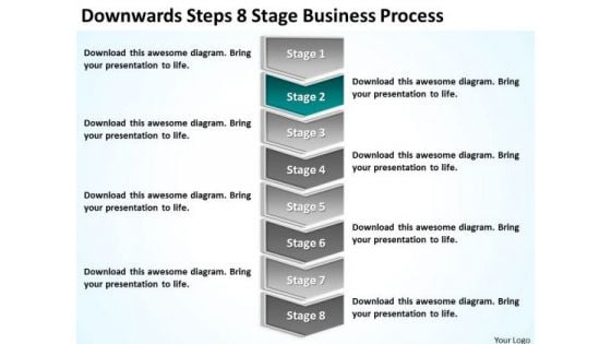 Downwards Steps 8 Stage Business Process Ppt Plan For PowerPoint Slides