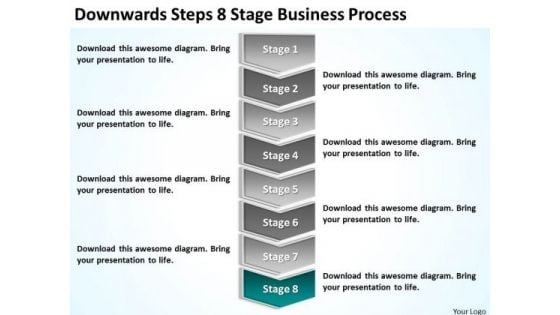 Downwards Steps 8 Stage Business Process Ppt Plan Model PowerPoint Slides