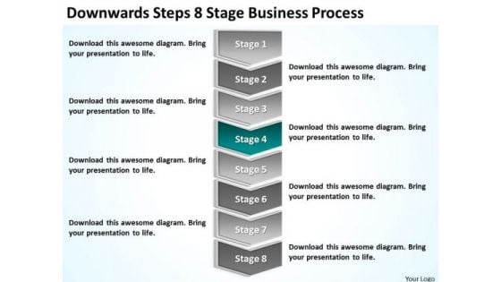 Downwards Steps 8 Stage Business Process Ppt Plan PowerPoint Templates