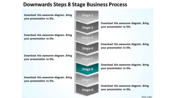 Downwards Steps 8 Stage Business Process Ppt Profit Plan PowerPoint Templates