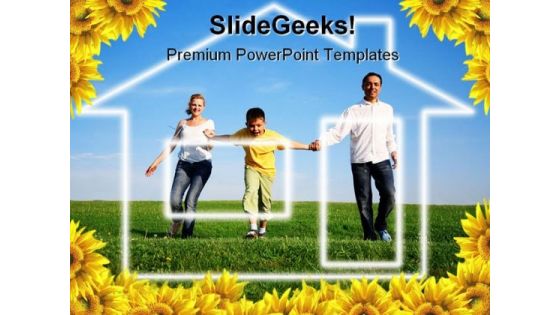 Dream Home Family People PowerPoint Template 0810