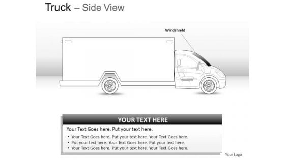 Drive Blue Truck Side View PowerPoint Slides And Ppt Diagram Templates