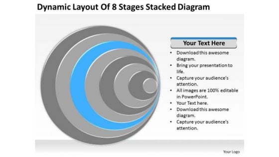 Dynamic Layout Of 8 Stages Stacked Diagram Business Plan Draft PowerPoint Templates