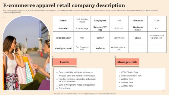 E Commerce Apparel Retail Company Description Inspiration Pdf E Commerce Apparel Retail Company Description Inspiration Pdf
