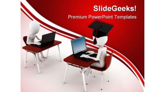 E Learning With People Computer PowerPoint Themes And PowerPoint Slides 0311