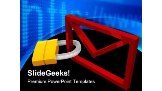 E Mail Locked Security PowerPoint Themes And PowerPoint Slides 0211