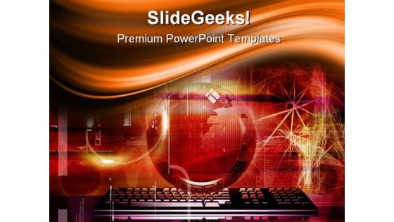 Earth And Keyboard Global PowerPoint Themes And PowerPoint Slides 0511