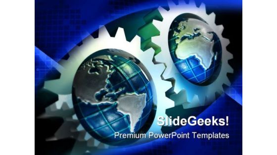 Earth Concept Gears Industrial PowerPoint Themes And PowerPoint Slides 0611