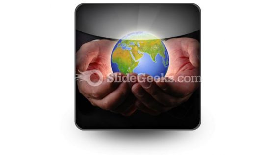 Earth In Hands PowerPoint Icon S