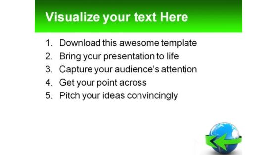 Earth With Green Arrow Business PowerPoint Themes And PowerPoint Slides 0211 Slide03