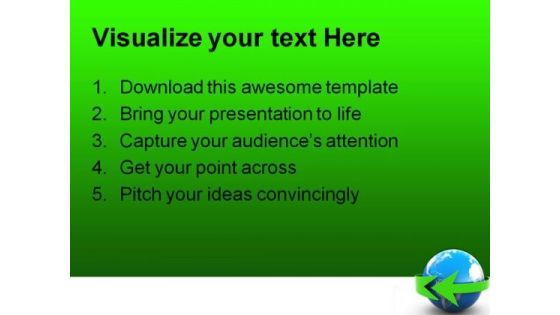 Earth With Green Arrow Business PowerPoint Themes And PowerPoint Slides 0211 Slide02