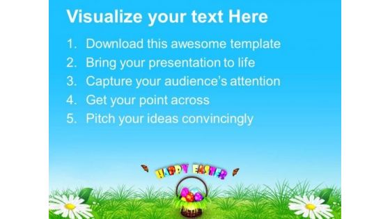 Easter Basket With Suprise Egg PowerPoint Templates Ppt Backgrounds For Slides 0313