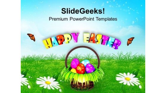 Easter Basket With Suprise Egg PowerPoint Templates Ppt Backgrounds For Slides 0313