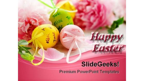 Easter Eggs And Spring Flowers Festival PowerPoint Templates And PowerPoint Backgrounds 0311