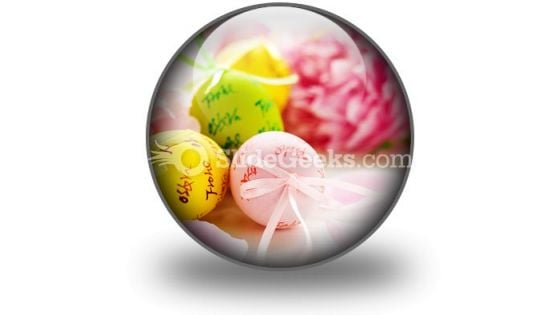 Easter Eggs And Spring Flowers PowerPoint Icon C