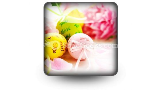 Easter Eggs And Spring Flowers PowerPoint Icon S