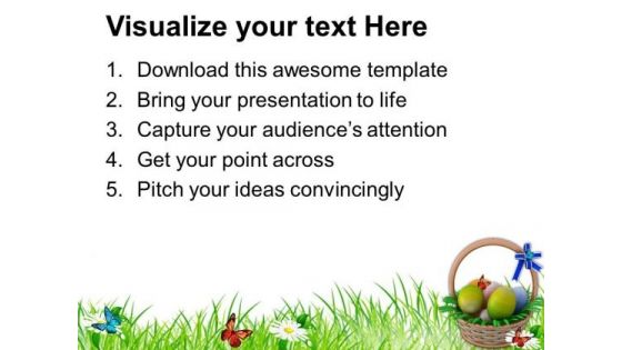 Easter Eggs Basket To Gift PowerPoint Templates Ppt Backgrounds For Slides 0313