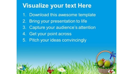 Easter Eggs Basket To Gift PowerPoint Templates Ppt Backgrounds For Slides 0313