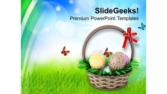 Easter Eggs In Basket Holidays PowerPoint Templates Ppt Backgrounds For Slides 0313