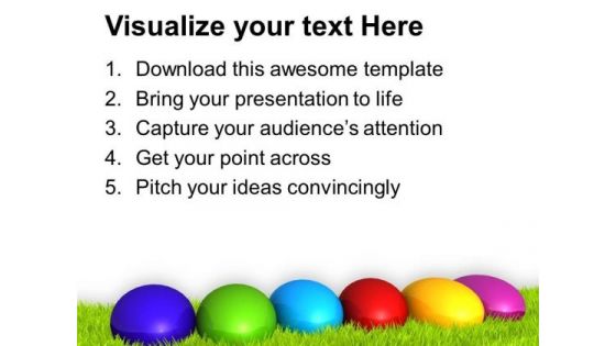 Easter Eggs With Rainbow Theme PowerPoint Templates Ppt Backgrounds For Slides 0313
