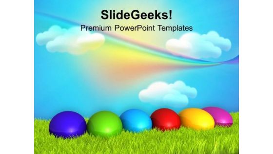 Easter Eggs With Rainbow Theme PowerPoint Templates Ppt Backgrounds For Slides 0313