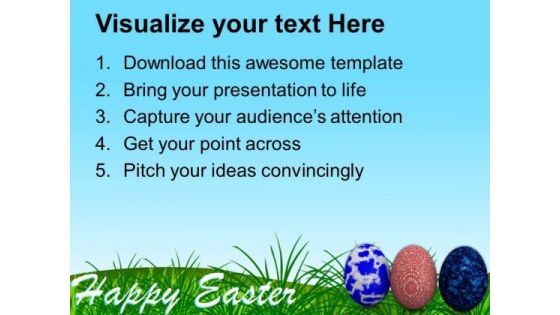 Easter Multicolored Eggs With Bright Theme PowerPoint Templates Ppt Backgrounds For Slides 0313