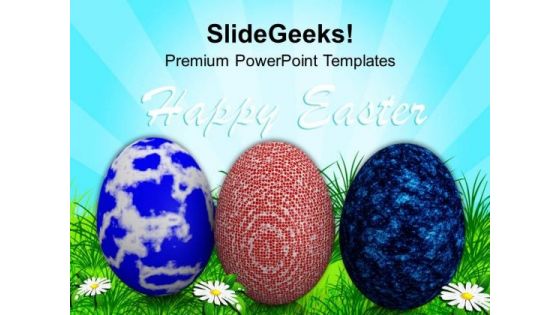 Easter Multicolored Eggs With Bright Theme PowerPoint Templates Ppt Backgrounds For Slides 0313
