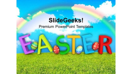 Easter Wishes With Rainbow Colored Background PowerPoint Templates Ppt Backgrounds For Slides 0313
