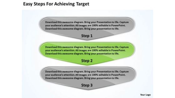 Easy Steps For Achieving Target Business Flowchart Freeware PowerPoint Slides