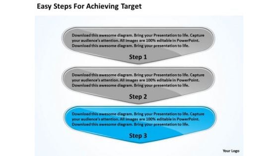 Easy Steps For Achieving Target Po Process Flow Chart PowerPoint Slides