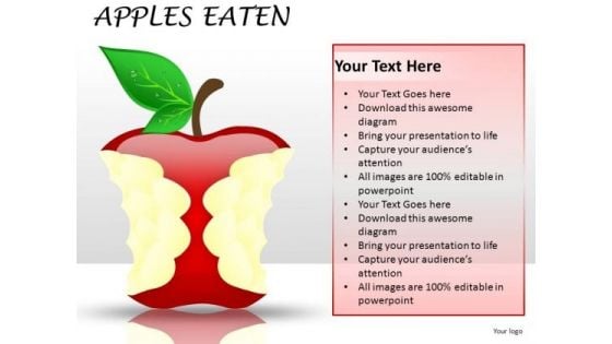 Eaten Apple Fruits PowerPoint Image Graphics Slides