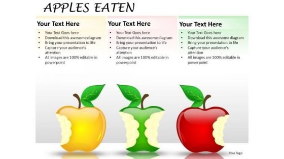 Eating Market Share Business PowerPoint Slides And Apple PowerPoint Images