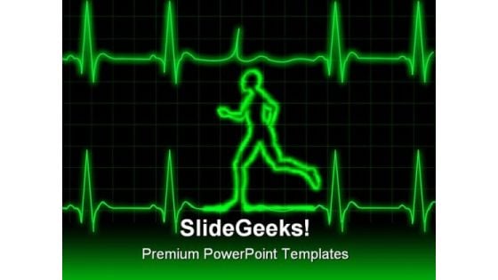 Ecg Runner Sports PowerPoint Template 0610