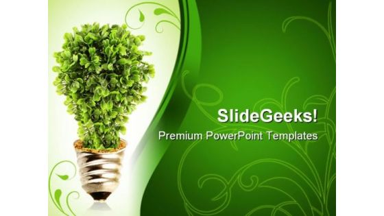 Eco Tree Lightbulb Environment PowerPoint Themes And PowerPoint Slides 0411