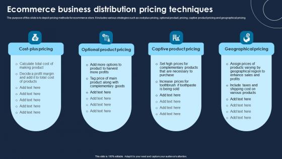 Ecommerce Business Distribution Pricing Techniques Template Pdf