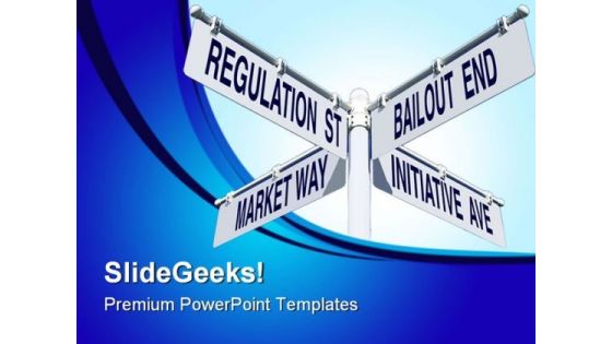 Economy Signpost Metaphor PowerPoint Themes And PowerPoint Slides 0811