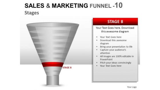 Editable 10 Stage Sales Marketing Funne PowerPoint Slides And Ppt Diagram Templates