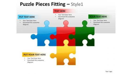 Editable 4 Pieces Puzzle Chart For PowerPoint Slides And Diagrams